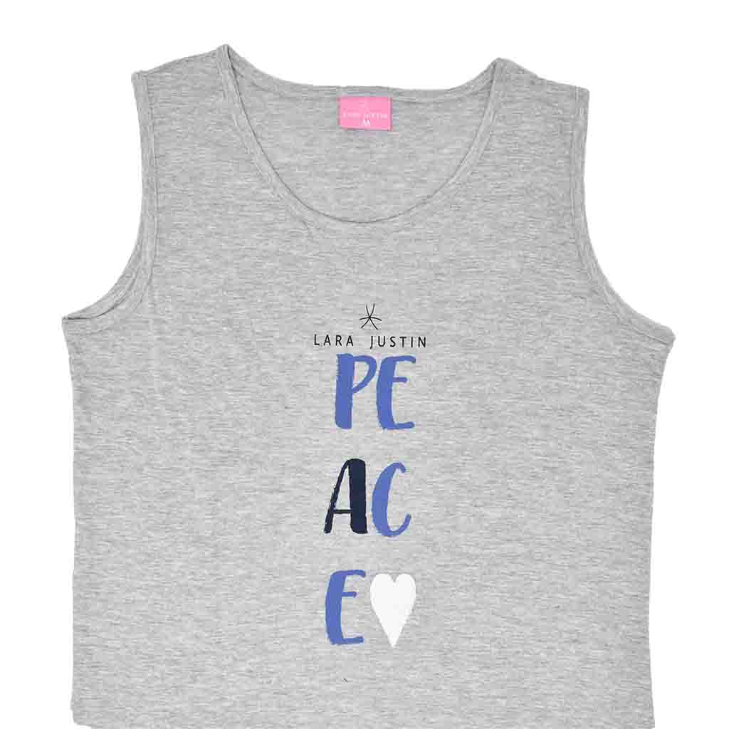 Pigiama Cotone Donna Canotta Pantaloncini Lara Justin Peace 935