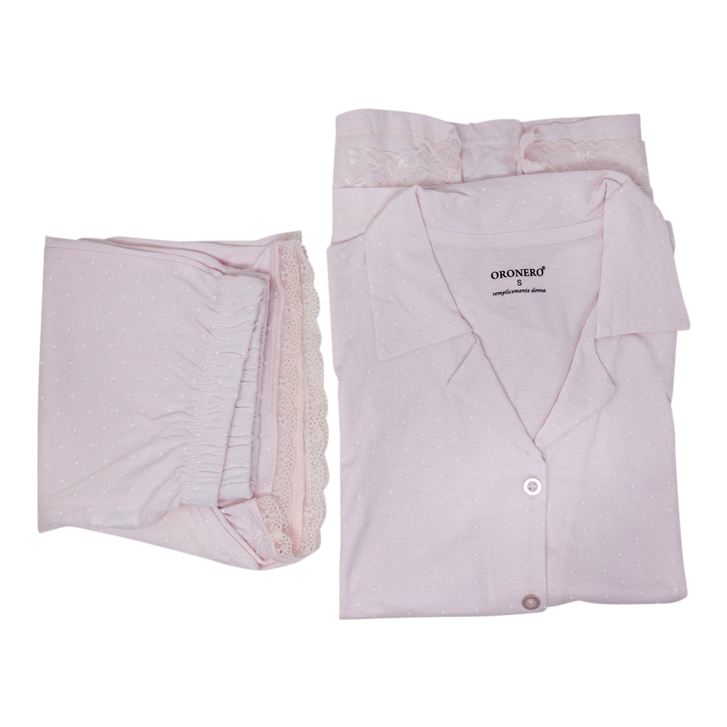 Pigiama Donna Maniche Corte e Pantaloncini Oro Nero