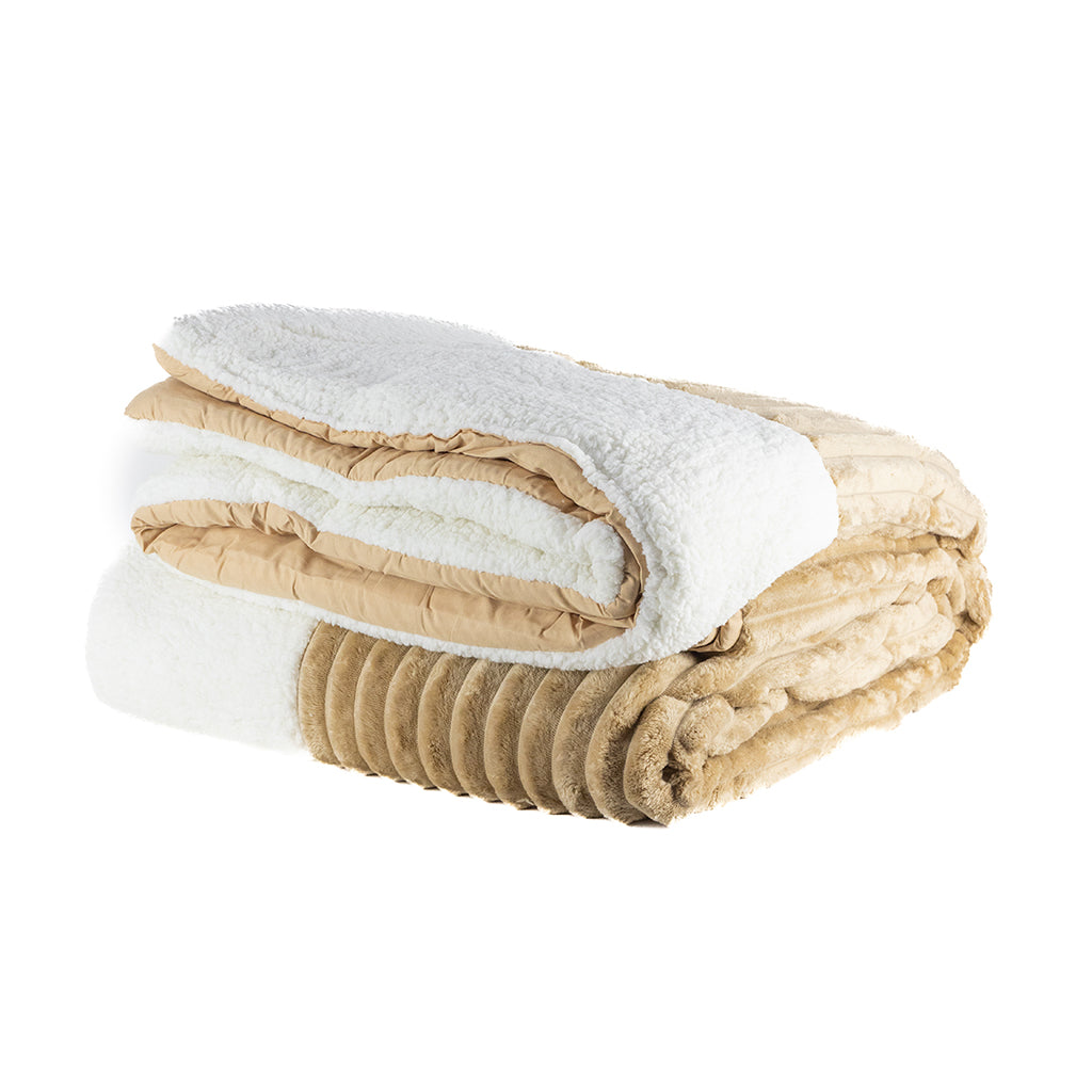 Ruoccohome Trapunta Letto Matrimoniale 260x260 cm Piumone Invernale in Velluto Morbido e Caldo sonno - Tortora