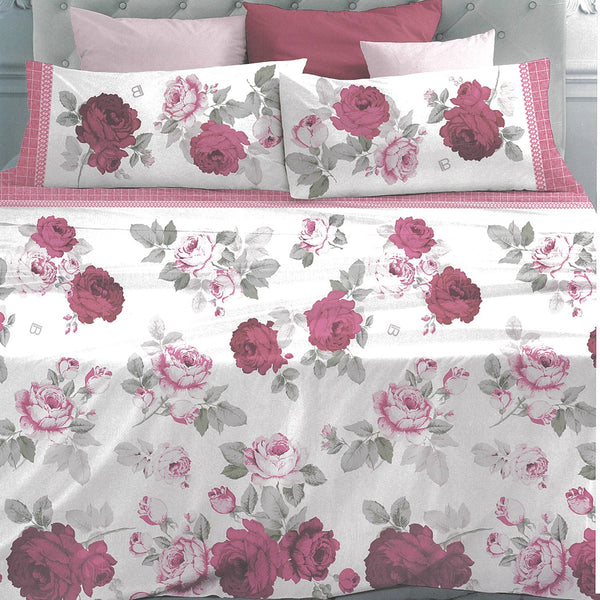 Completo Letto Cotone Matrimoniale Maxi Laura Biagiotti Asha Rosso