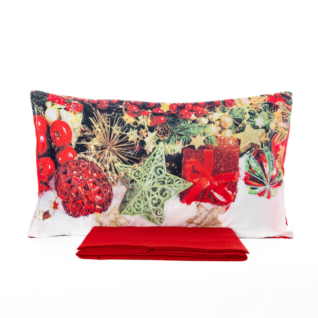 Completo Letto Cotone Matrimoniale Natalizio Stars