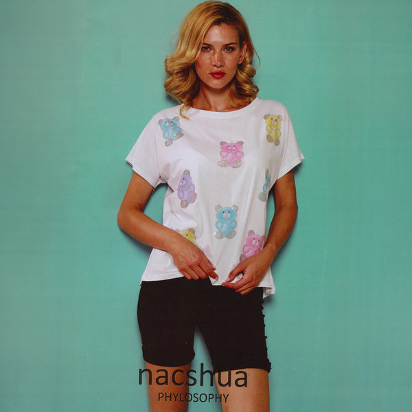Pigiama Donna Cotone Maniche Corte Pantaloncini Nacshua Marsiglia