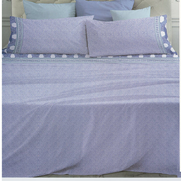 Completo Letto Cotone Matrimoniale Maxi Laura Biagiotti Satya Blu