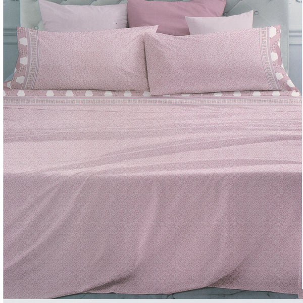 Completo Letto Cotone Matrimoniale Maxi Laura Biagiotti Satya Rosa