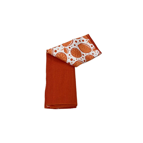 Set 4 Strofinacci in Microfibra Arancia