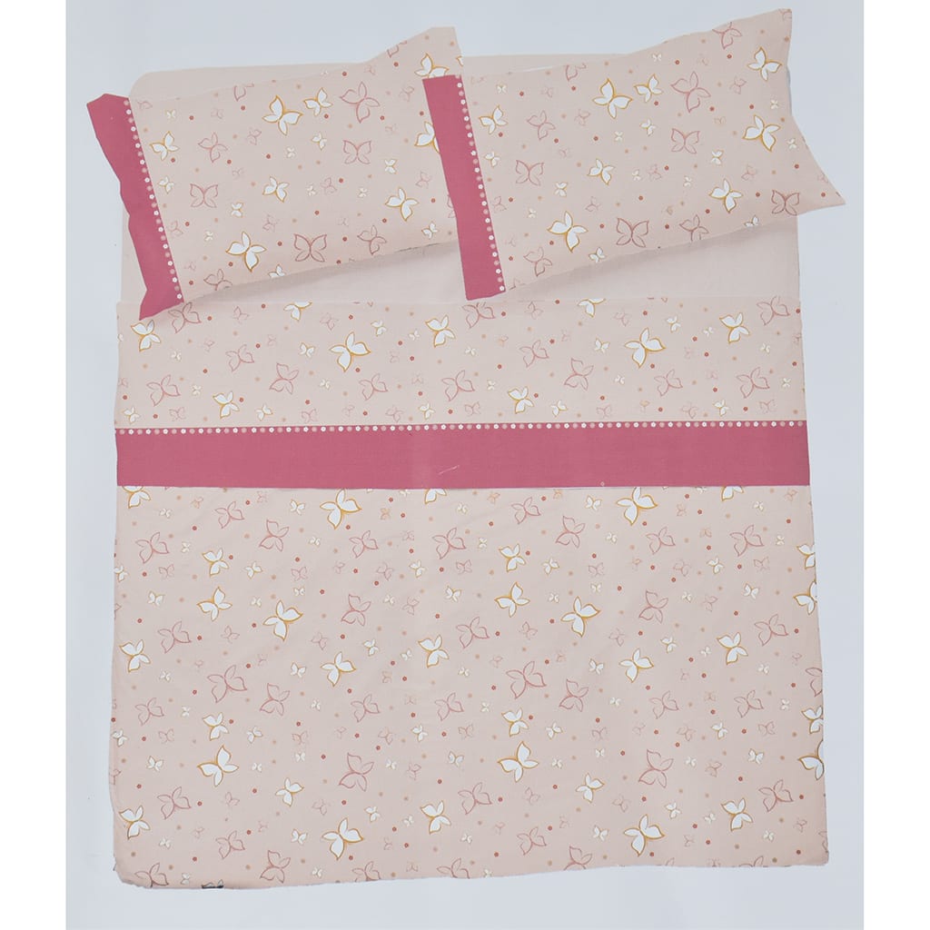 Completo Letto Matrimoniale Cotone Pompea Farfalle