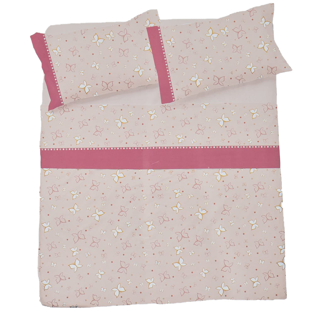 Completo Letto Matrimoniale Cotone Pompea Farfalle