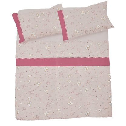 Completo Letto Matrimoniale Cotone Pompea Farfalle