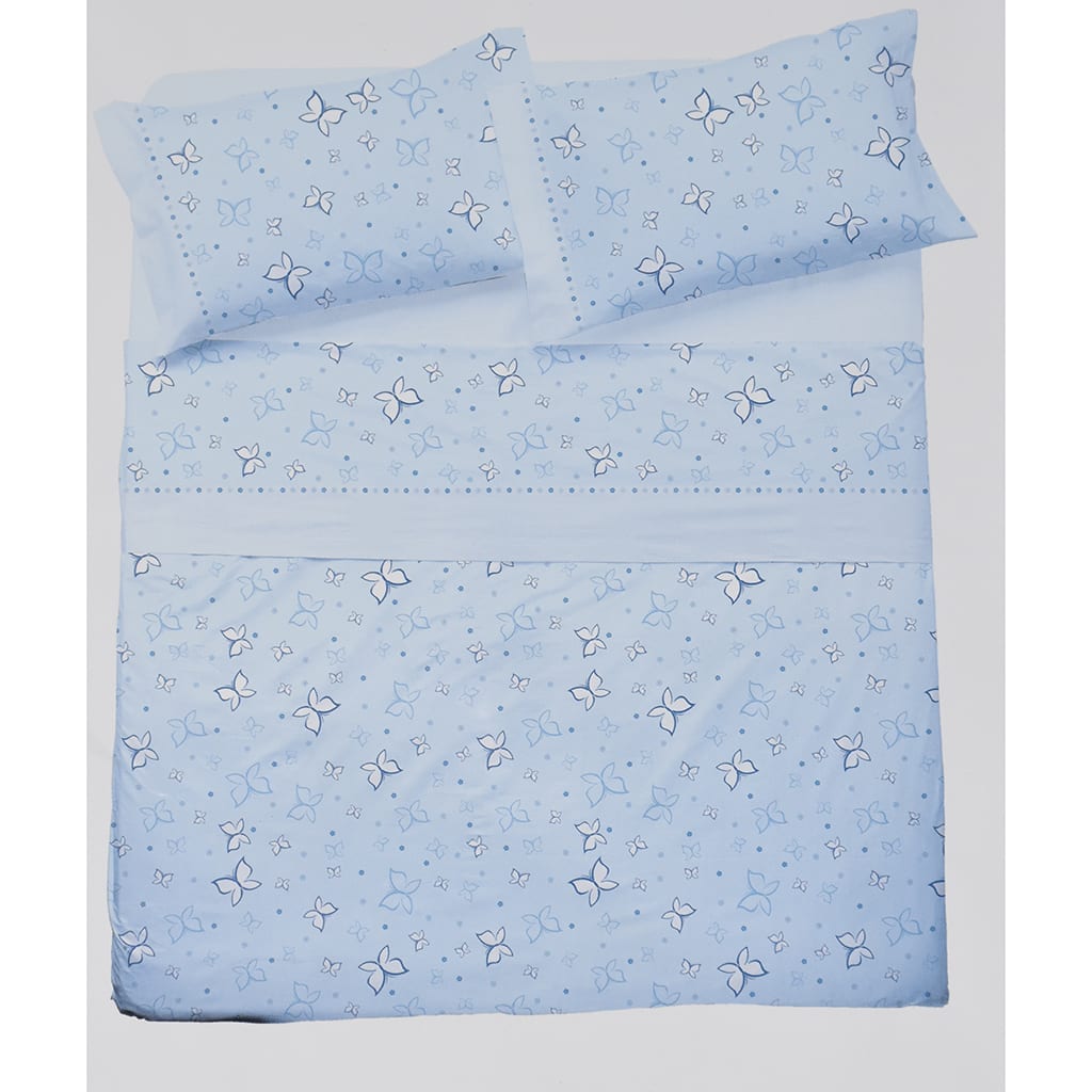 Completo Letto Matrimoniale Cotone Pompea Farfalle