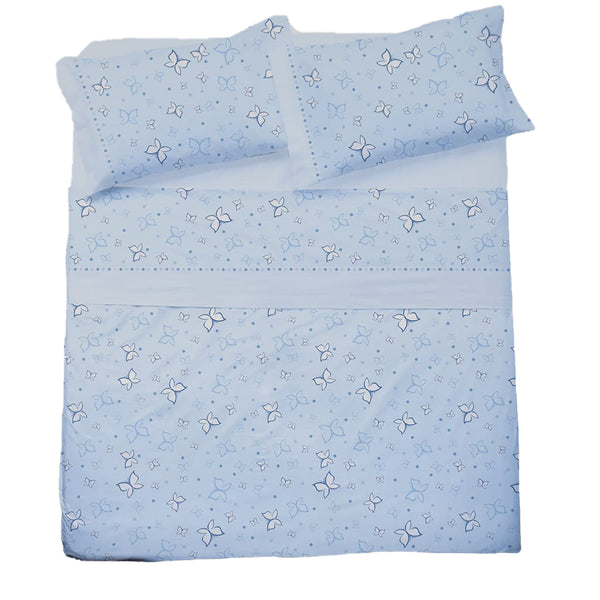 Completo Letto Matrimoniale Cotone Pompea Farfalle