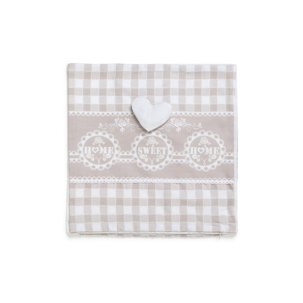 Coppia Federe Cuscini Arredo 43x43 Shabby Chic Beige