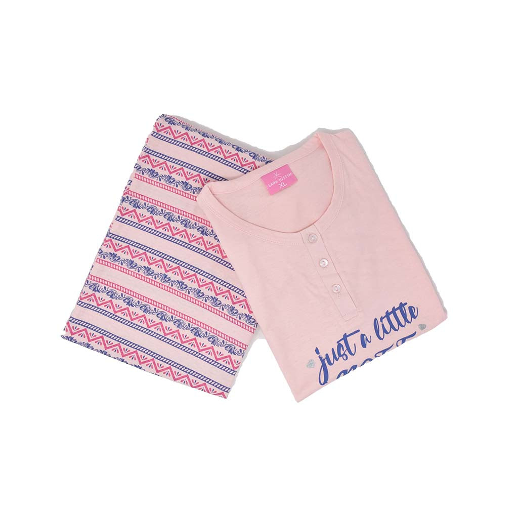 Pigiama Cotone Donna Maniche Corte Pantaloni a Pinocchietto Lara Justin Indiana 933