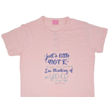 Pigiama Cotone Donna Maniche Corte Pantaloni a Pinocchietto Lara Justin Indiana 933