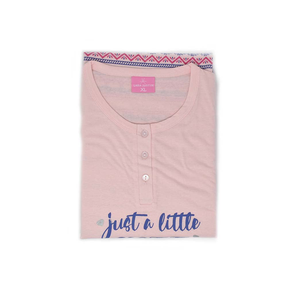 Pigiama Cotone Donna Maniche Corte Pantaloni a Pinocchietto Lara Justin Indiana 933