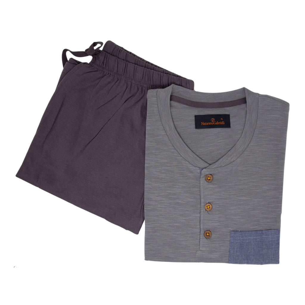 Pigiama Uomo Cotone Pantaloncini Maniche Corte Nazareno Gabrielli 50