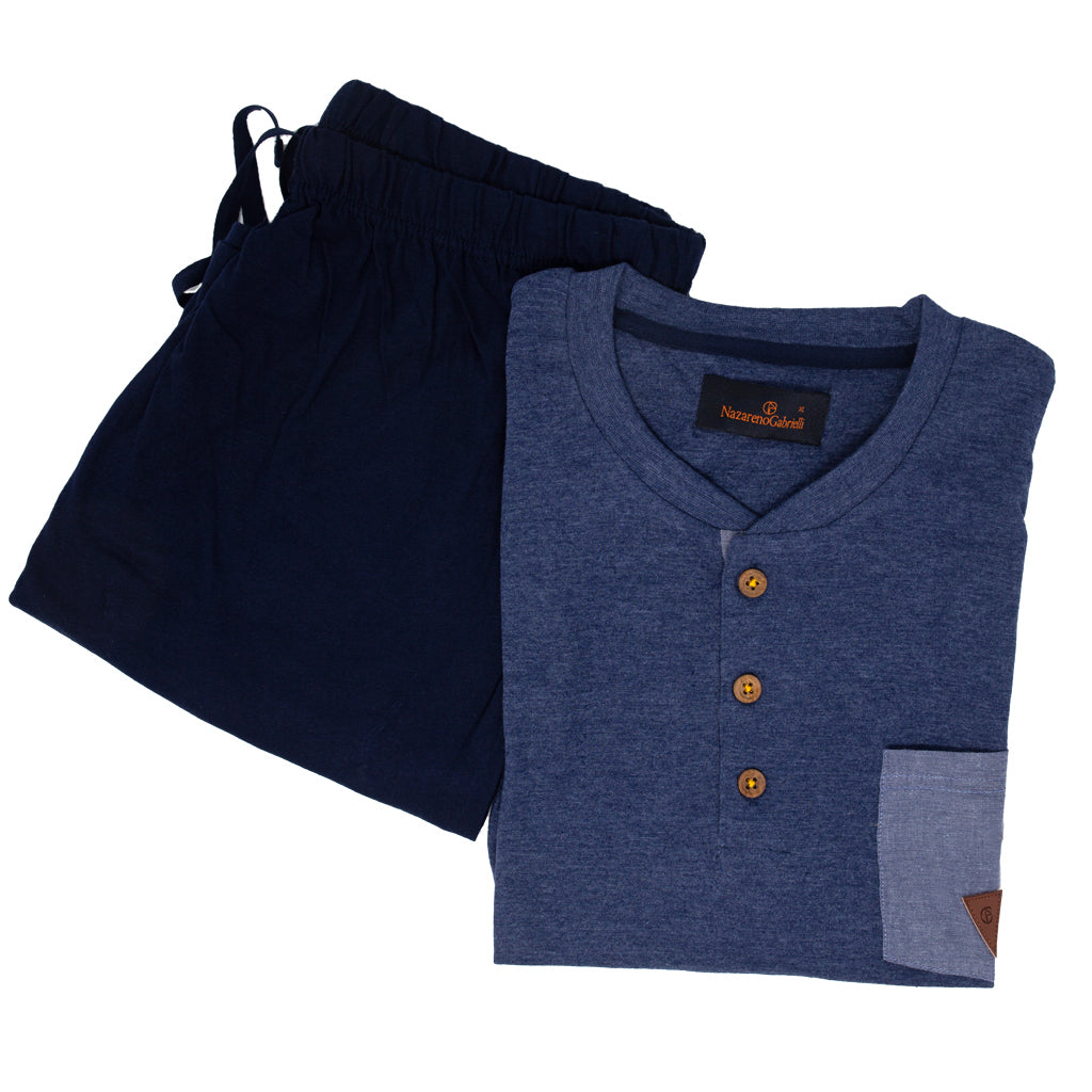 Pigiama Uomo Cotone Pantaloncini Maniche Corte Nazareno Gabrielli 50