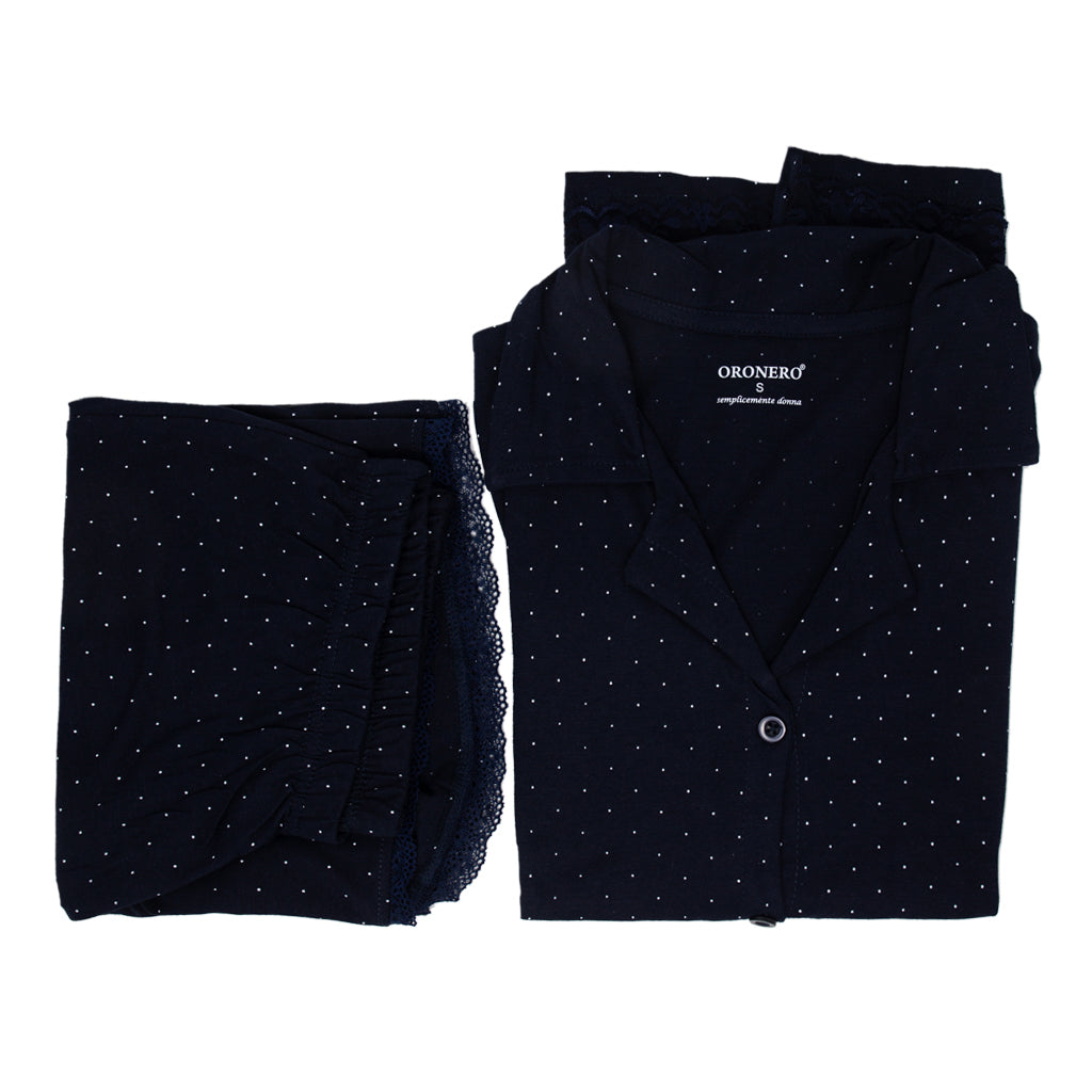 Pigiama Donna Maniche Corte e Pantaloncini Oro Nero