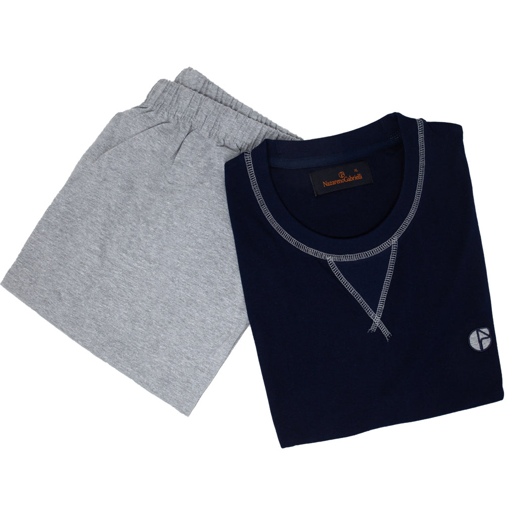 Pigiama Uomo Cotone Pantaloncini Maniche Corte Nazareno Gabrielli 27
