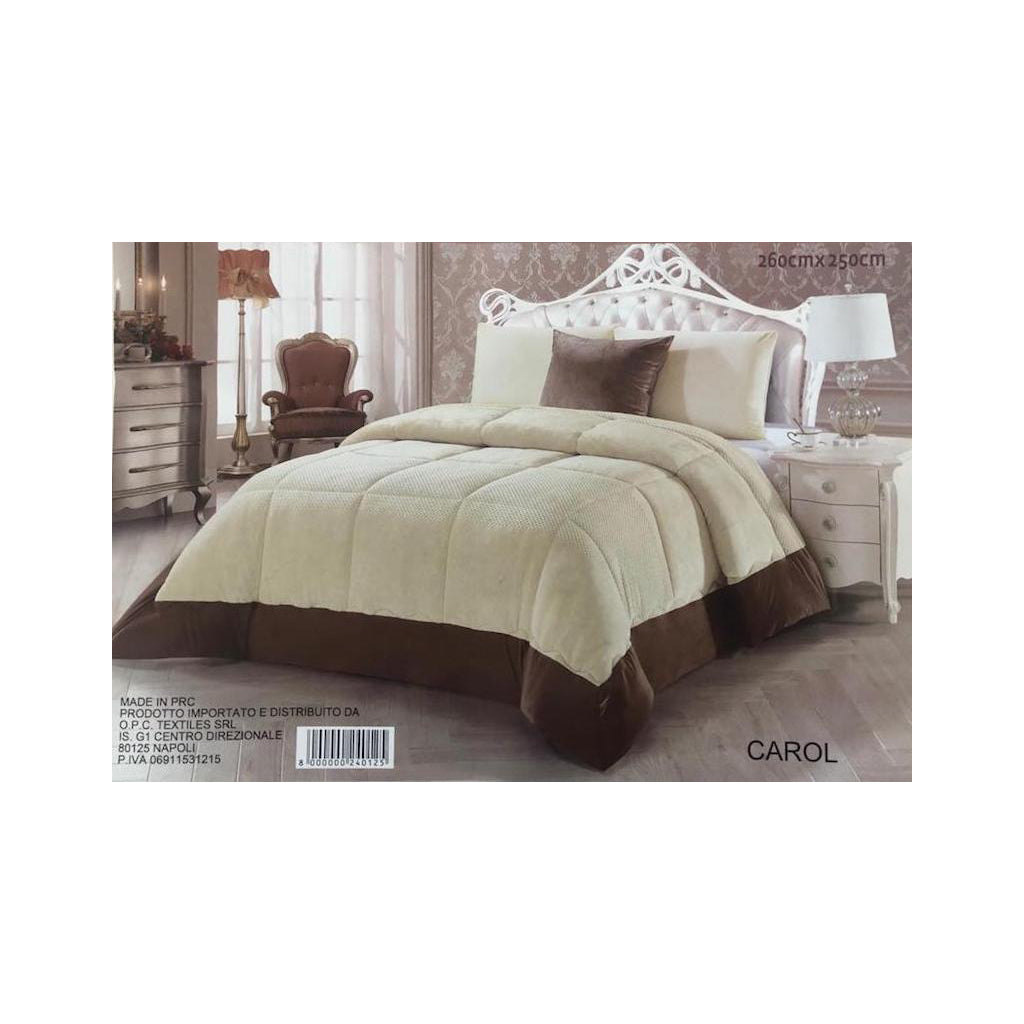 Trapunta matrimoniale in eco-pelliccia jacquard Carol
