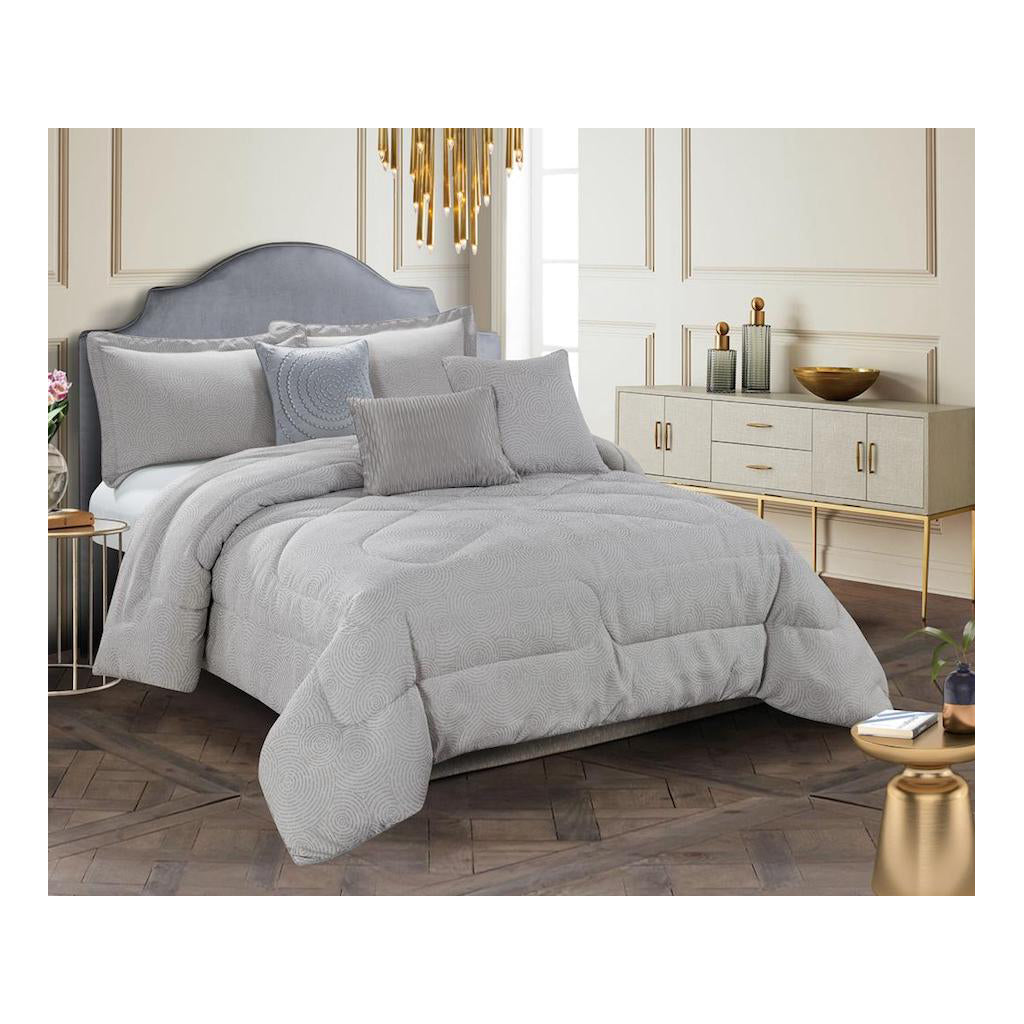 Trapunta matrimoniale jacquard con due cuscini Seila