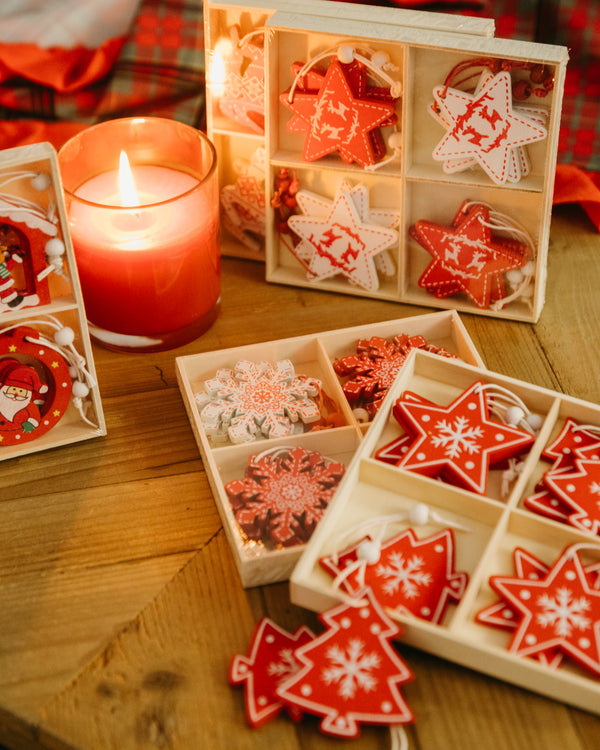 Decorazioni Albero in Legno Liabel Renne Rosse