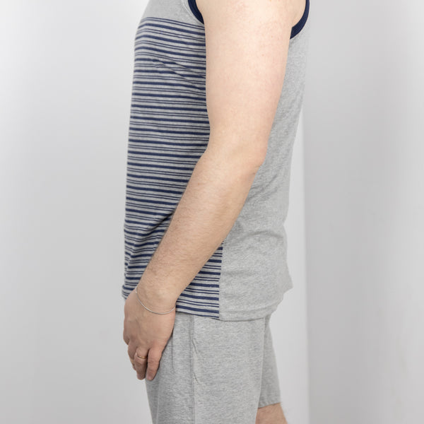 Pigiama Cotone Uomo Canotta Pantaloncini Lara Justin Righe 1028