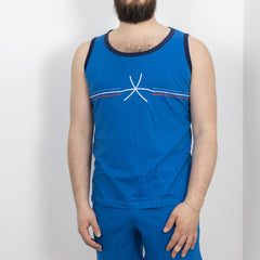 Pigiama Cotone Uomo Canotta Pantaloncini Lara Justin Tre Righe 1029